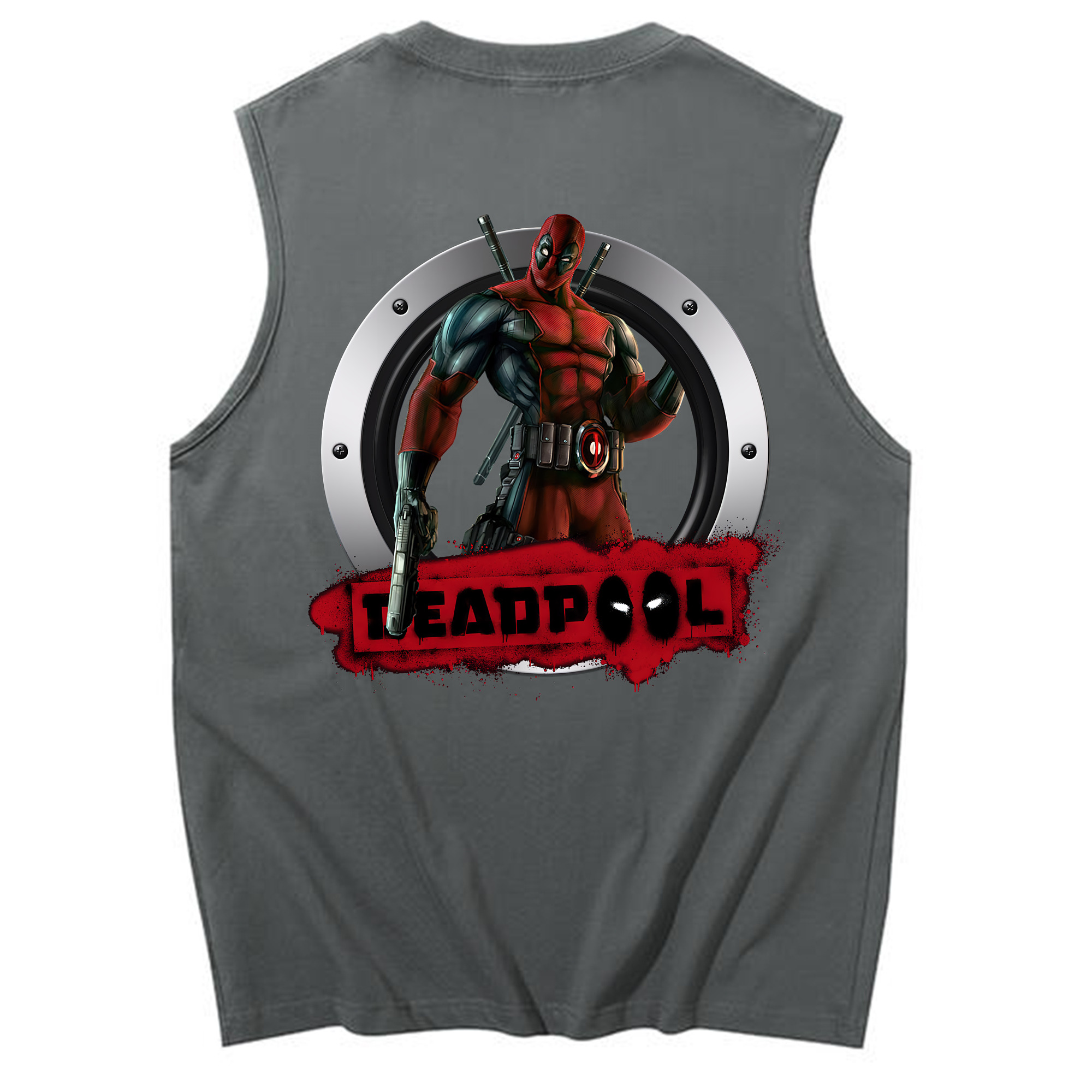 （画像用） Deadpool デッドプール コットン100％タンクトップ（背面プリント）